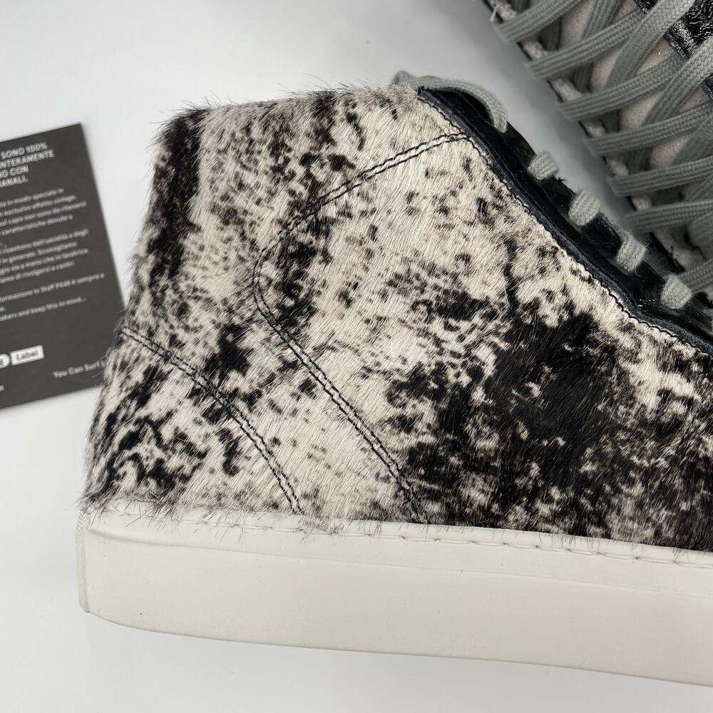 New P448 Cow Print Star High-Top Sneaker // 10.5 - Picture 6 of 11